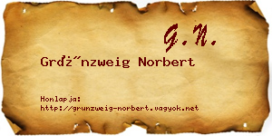 Grünzweig Norbert névjegykártya